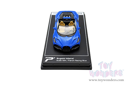 Kinsmart - PosterCars Hypercar League Collection | Bugatti Mistral (1/64 Scale diecast model car, French Racing Blue) H24