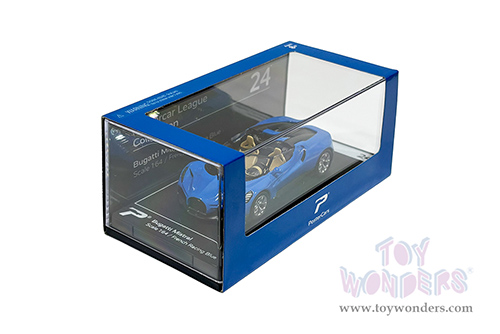 Kinsmart - PosterCars Hypercar League Collection | Bugatti Mistral (1/64 Scale diecast model car, French Racing Blue) H24