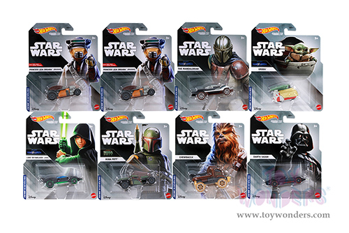Mattel Hot Wheels - Star Wars Blockbuster Character Car Assorted (3" scale diecast model car, Asstd.) HHB74956H