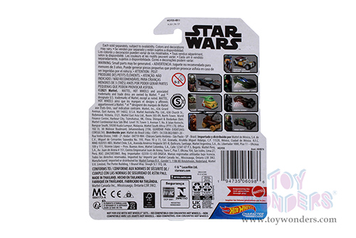 Mattel Hot Wheels - Star Wars Blockbuster Character Car Assorted (3" scale diecast model car, Asstd.) HHB74956H