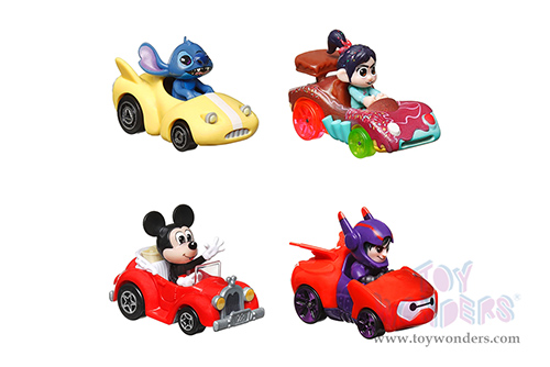 Mattel Hot Wheels - Racer Verse™ Disney 4-Pack Character Car (2.25" diecast model car, Asstd.) HKD319564