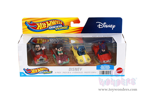 Mattel Hot Wheels - Racer Verse™ Disney 4-Pack Character Car (2.25" diecast model car, Asstd.) HKD319564
