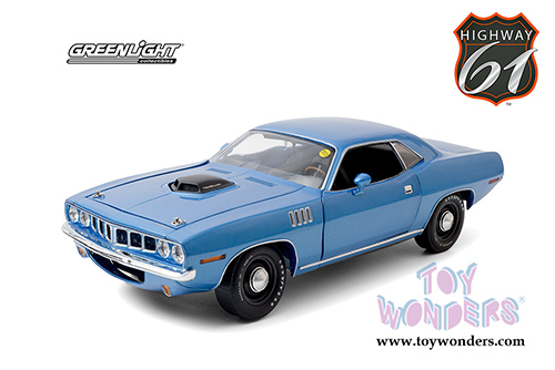 Greenlight Highway 61 - Plymouth HEMI&reg; 'Cuda Indianapolis 2011 | Lot S266 (1971, 1/18 scale diecast model car, Blue) HWY18025