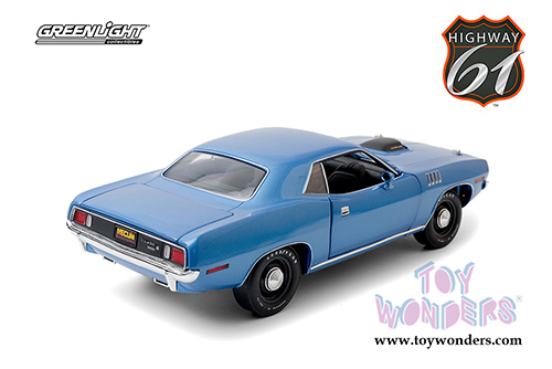 Greenlight Highway 61 - Plymouth HEMI&reg; 'Cuda Indianapolis 2011 | Lot S266 (1971, 1/18 scale diecast model car, Blue) HWY18025