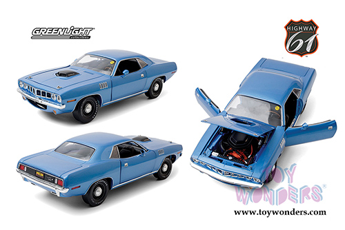 Greenlight Highway 61 - Plymouth HEMI&reg; 'Cuda Indianapolis 2011 | Lot S266 (1971, 1/18 scale diecast model car, Blue) HWY18025