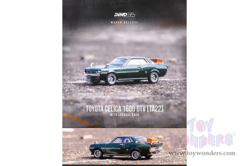 Inno Models - Toyota Celica 1600GTV (TA22) with Luggage (1/64 scale diecast model car, Green) IN641600-GRN