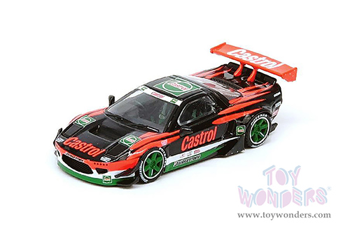 Inno Models - Honda NSX (NA1) Rocket Bunny V2 Aero CASTROL Concept Livery (1/64 scale diecast model car, Black/Orange/Green) IN64NSXP-CAS