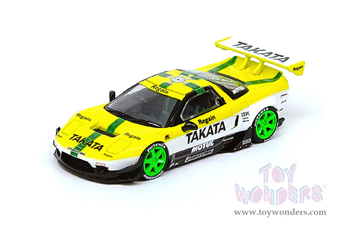Inno Models - Honda NSX (NA1) Rocket Bunny V2 Aero TAKATA DOME Concept Livery (1/64 scale diecast model car, Yellow/White/Green) IN64NSXP-TKT