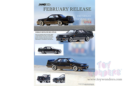 Inno Models - Nissan Skyline GTS-R (R31) (1987, 1/64 scale diecast model car, Black/Gun Metal Grey) IN64R31-BGM