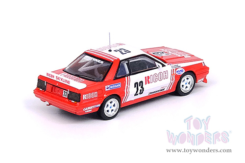 Inno Models - Nissan Skyline GTS-R (R31) #23 "RICOH" JTCC Japanese Touring Car Championship (1988)(1/64 scale diecast model car, Red/White) IN64R31-RI23