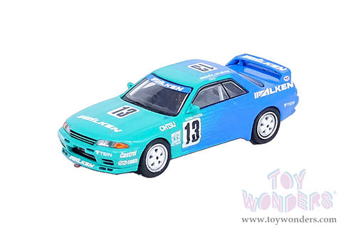 Inno Models - Nissan Skyline GT-R (R32) #13 "Falken Tires" Super Taikyu N1 (1991)(1/64 scale diecast model car, Green/Blue) IN64R32-FAL