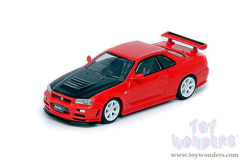 Inno Models - Nissan Skyline GT-R (R34) R-TUNE (1/64 scale diecast model car, Active Red/Carbon) IN64R34RT-AR