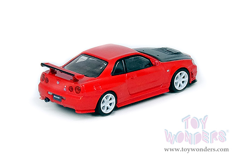 Inno Models - Nissan Skyline GT-R (R34) R-TUNE (1/64 scale diecast model car, Active Red/Carbon) IN64R34RT-AR