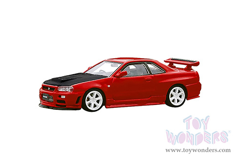 Inno Models - Nissan Skyline GT-R (R34) R-TUNE (1/64 scale diecast model car, Active Red/Carbon) IN64R34RT-AR