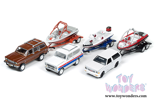 Round 2 Johnny Lightning - Gone Fishing 2017 Release 3 Set A (1/64 scale diecast model car, Asstd.) JLBT003/36A