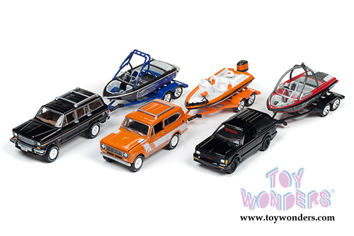 Round 2 Johnny Lightning - Gone Fishing 2017 Release 3 Set B (1/64 scale diecast model car, Asstd.) JLBT003/36B