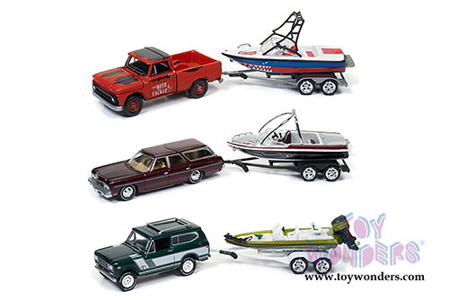 Round 2 Johnny Lightning - Gone Fishing 2017 Release 4 Set A (1/64 scale diecast model car, Asstd.) JLBT004/36A