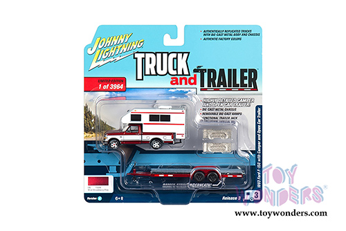 Round 2 Johnny Lightning - Truck and Trailer 2018 Release 3 Set A (1/64 scale diecast model car, Asstd.) JLBT008/36A