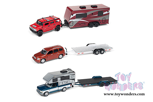 Round 2 Johnny Lightning - Truck and Trailer 2018 Release 3 Set B (1/64 scale diecast model car, Asstd.) JLBT008/36B