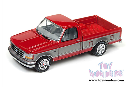 Round 2 Johnny Lightning - Classic Gold 2017 | Ford F-150 Pick-Up (1993, 1/64 scale diecast model car, Red/Silver) JLCG009/24B