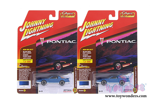 Round 2 Johnny Lightning - Classic Gold 2017 | Pontiac&reg; Firebird&reg; T/A (1985, 1/64 scale diecast model car, Bright Blue Poly/Silver) JLCG011/24A