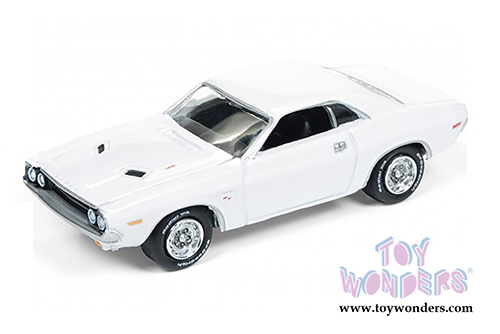 Round 2 Johnny Lightning - Muscle Cars U.S.A. | Vanishing Point Dodge Challenger R/T Hard Top (1970, 1/64 scale diecast model car, Gloss White) JLCP6001/24