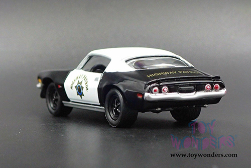 Johnny Lightning/Mijo Exclusives - Chevrolet&reg; Camaro Z28&reg; California Highway Patrol (CHP) (1970, 1/64 scale diecast model car, Black/White) JLCP7025/24