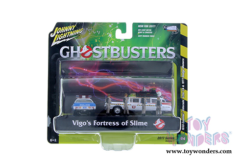 Round 2 Johnny Lightning - Silver Screen Machines | Ghostbusters and Christine assortment Dioramas (1/64 scale diecast model car, Asstd.) JLDR001/24