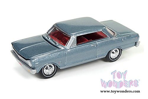 Round 2 Johnny Lightning - Muscle Cars U.S.A. | Chevy&reg; Nova SS (1965, 1/64 scale diecast model car, Glacier Gray) JLMC010/24B