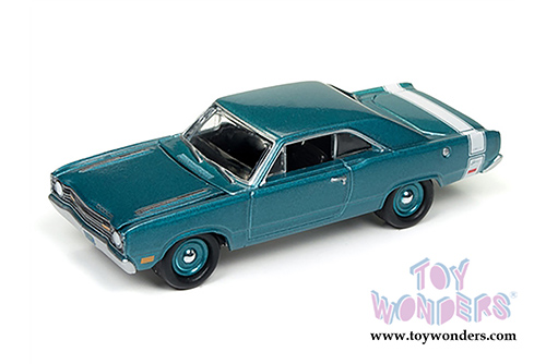 Round 2 Johnny Lightning - Muscle Cars U.S.A. | Dodge Dart Swinger (1969, 1/64 scale diecast model car, Light Turquoise Poly/White) JLMC011/24A