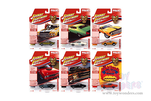 Round 2 Johnny Lightning - Muscle Cars U.S.A. 2021 Release 2 Set B (1/64 scale diecast model car, Asstd.) JLMC026/48B