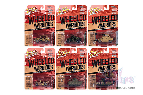 Round 2 Johnny Lightning - Military 2021 Release 1 Set A - Wheeled Warriors (1/64, 1/100 scale diecast model car, Asstd.) JLML006/48A