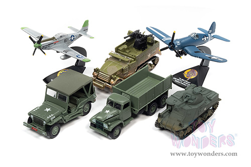 Round 2 Johnny Lightning - Military 2022 Release 1 Set B "Pacific Theater Warriors" (1/64 scale diecast model car, Asstd.) JLML007/48B