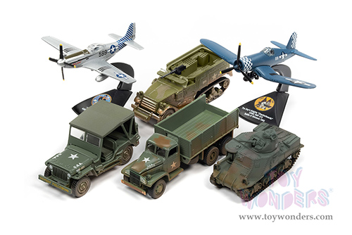 Round 2 Johnny Lightning - Military 2022 Release 1 Set A "Pacific Theater Warriors" (1/64 scale diecast model car, Asstd.) JLML007/48A
