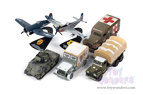 Round 2 Johnny Lightning - Military 2023 Release 1 Set A "Korea: The Forgotten War" (1/64 scale diecast model car, Asstd.) JLML009/48A