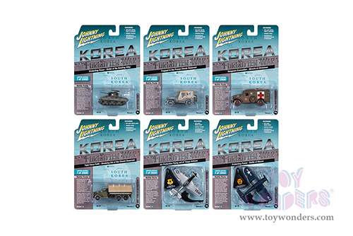 Round 2 Johnny Lightning - Military 2023 Release 1 Set A "Korea: The Forgotten War" (1/64 scale diecast model car, Asstd.) JLML009/48A