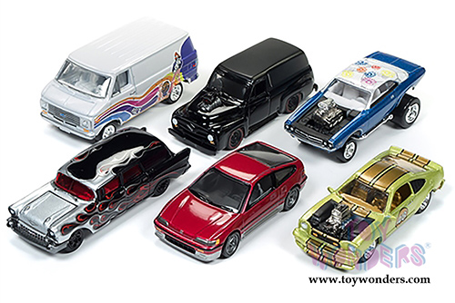 Round 2 Johnny Lightning - Street Freaks 2018 Release 1 Set A (1/64 scale diecast model car, Asstd.) JLSF007/12A