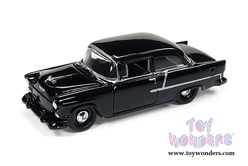 Round 2 Johnny Lightning - Classic Gold Collection | Chevy&reg; 2-Door Sedan Hardtop (1955, 1/64 scale diecast model car, Onix Black) JLSP005/24A