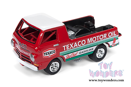 Round 2 Johnny Lightning - Texaco Dodge A-100 Pickup Truck (1/64 scale diecast model car, Red, White and Green w/Texaco Graphics) JLSP009/24
