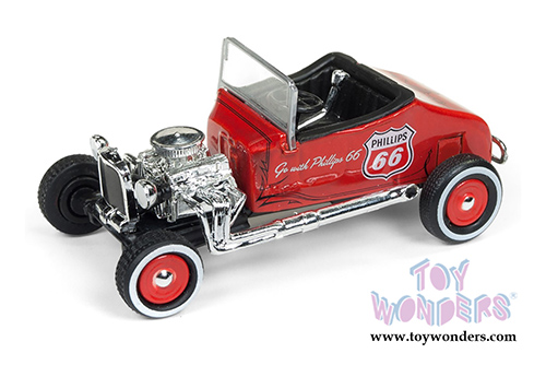 Round 2 Johnny Lightning - Phillips 66 Ford T Roadster (1927, 1/64 scale diecast model car, Tangerine Metallic) JLSP011/24