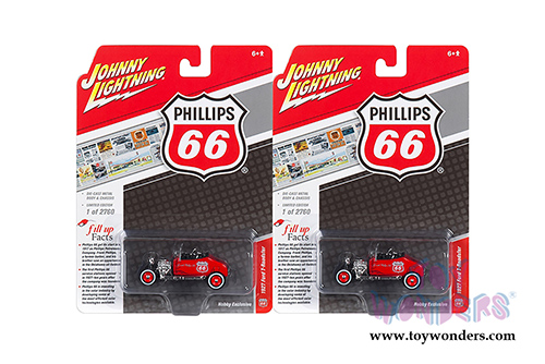 Round 2 Johnny Lightning - Phillips 66 Ford T Roadster (1927, 1/64 scale diecast model car, Tangerine Metallic) JLSP011/24