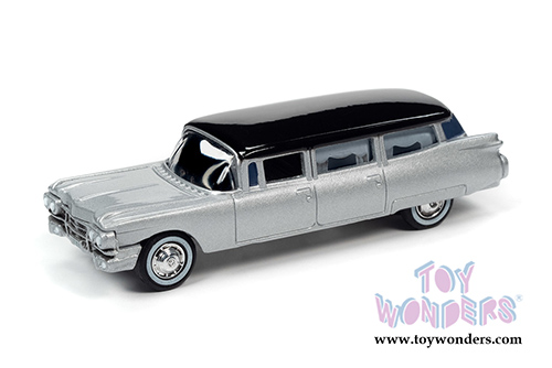 Round 2 Johnny Lightning - Cadillac&reg; Hearse (1959, 1/64 scale diecast model car, Silver/Black) JLSP091/24
