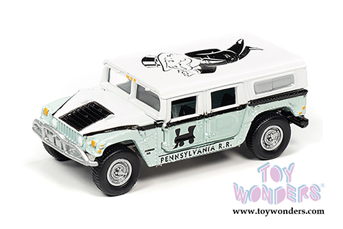 Round 2 Johnny Lightning - Pop Culture Series | Hummer H1 with Token Monopoly 85th Anniversary (2004, 1/64 scale diecast model car, Turquoise/White) JLSP094/24