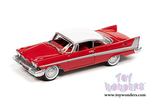 Round 2 Johnny Lightning - Pop Culture Series | Plymouth Fury Christine Daytime Version (1958, 1/64 scale diecast model car, Red/White) JLSP095/24