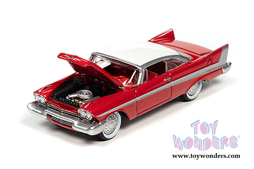 Round 2 Johnny Lightning - Pop Culture Series | Plymouth Fury Christine Daytime Version (1958, 1/64 scale diecast model car, Red/White) JLSP095/24