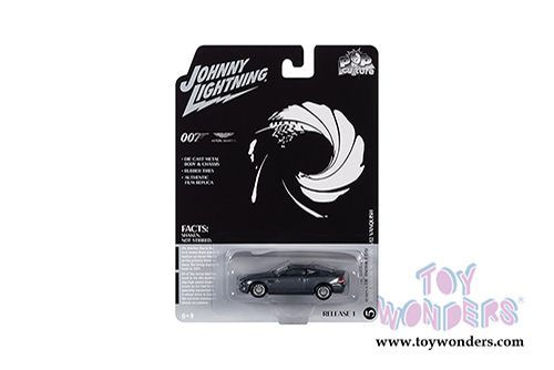 Round 2 Johnny Lightning - Pop Culture Series | Aston Martin Vanquish V12 (2002, 1/64 scale diecast model car, Gray Metallic) JLSP096/24