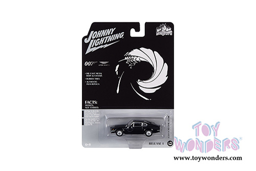 Round 2 Johnny Lightning - Pop Culture Series | Aston Martin V8 James Bonds 007 (1987, 1/64 scale diecast model car, Black) JLSP097/24
