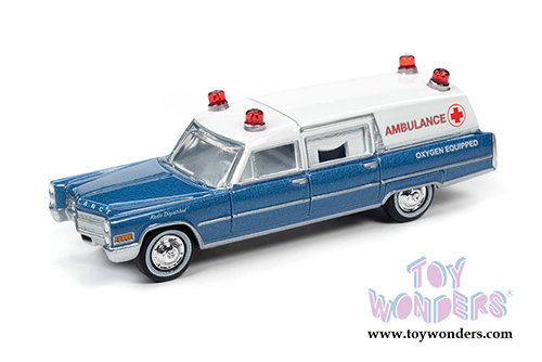 Round 2 Johnny Lightning - Cadillac&reg; Ambulance (1959, 1/64 scale diecast model car, Blue/White) JLSP099/24