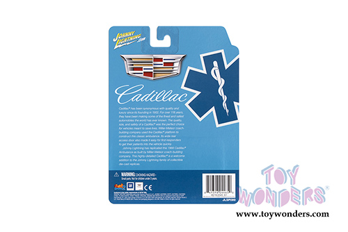 Round 2 Johnny Lightning - Cadillac&reg; Ambulance (1959, 1/64 scale diecast model car, Blue/White) JLSP099/24