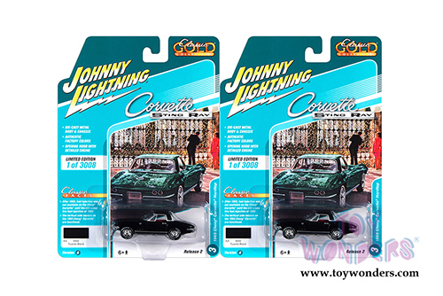 Round 2 Johnny Lightning - Classic Gold Collection | Chevrolet&reg; Corvette&reg; Hardtop (1965, 1/64 scale diecast model car, Tuxedo Black) JLSP103/24A
